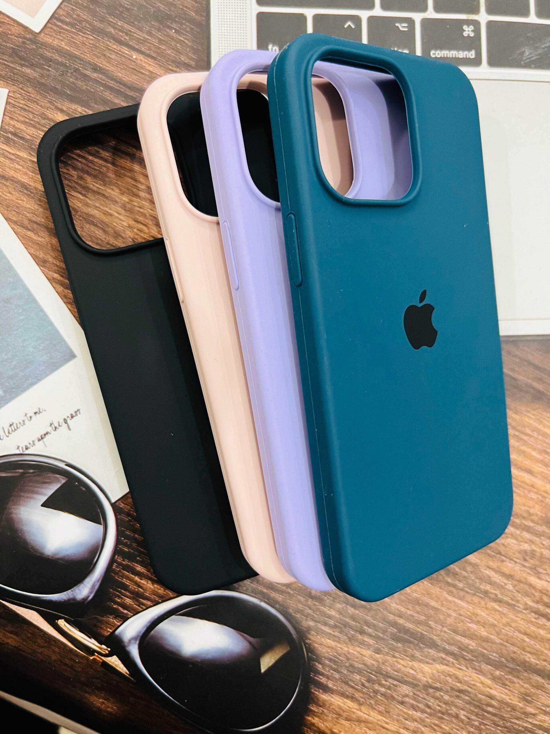 iPhone 14 Pro Original LOGO Silicone Case- Black - Guleel