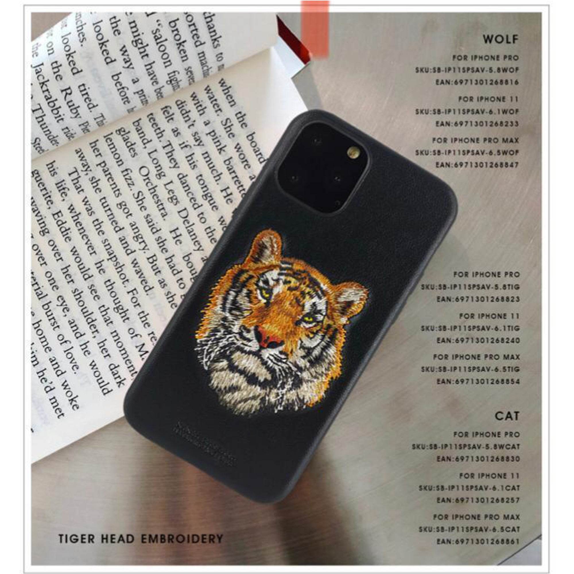 iPhone 14 Pro Max Santa Barbara Leather Tiger Case - Guleel