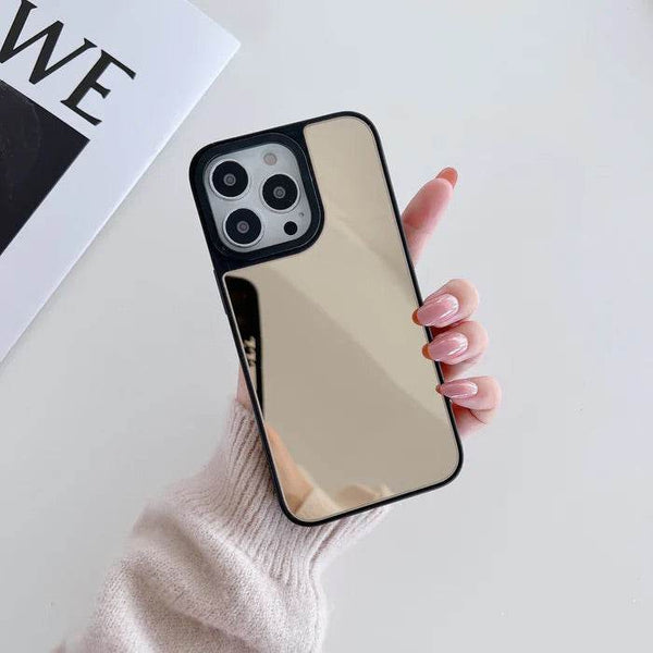 iPhone 13 Pro Reflective Mirror Finish Case - Gold - Guleel