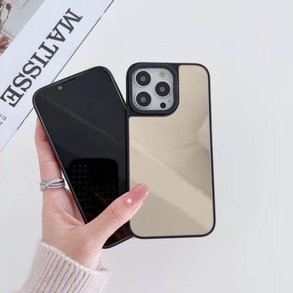iPhone 13 Pro Reflective Mirror Finish Case - Gold - Guleel