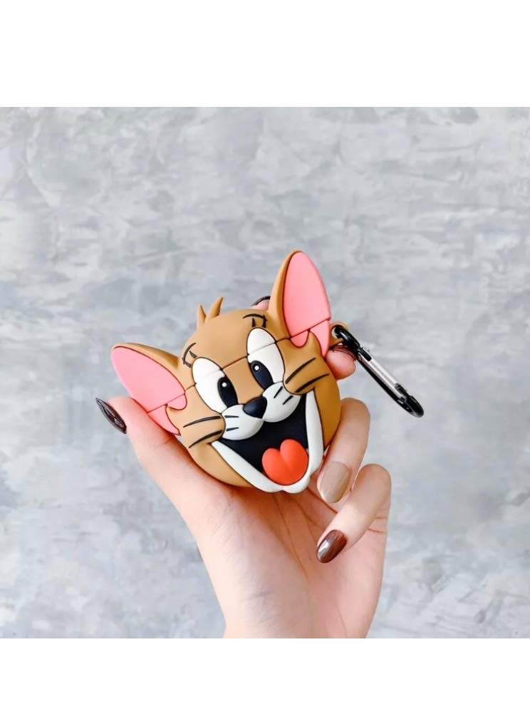 Airpod's 1 Cartoon Cute Jerry Silicone Case ( Airpods Not Included ) - Brown - Guleel