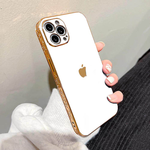iPhone 13 Pro Engraving Logo Silicon Case - White - Guleel