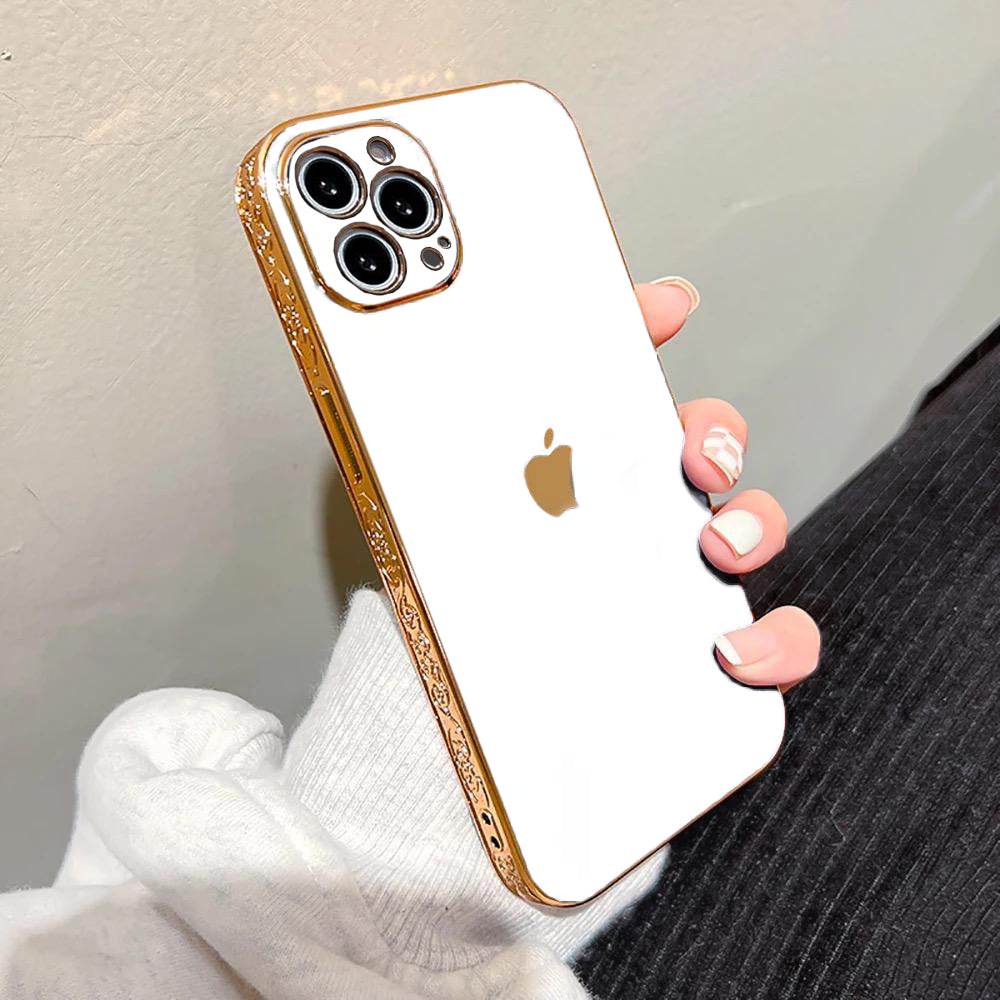 iPhone 13 Pro Engraving Logo Silicon Case - White - Guleel